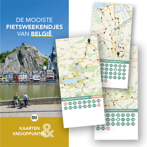 Routekaartjes voor het boek 'De mooiste fietsweekendjes van België'